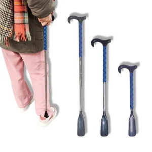 Stainless Steel Long Handle Shoe Helper Dressing Aid Stick for Seniors and Kids