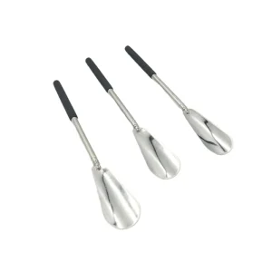 Stainless Steel Shoe Helper Handhold Metal Shoe Horn Custom Logo Flexible Adjustable Shoehorn