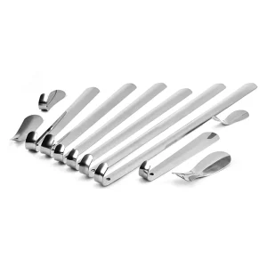 Stainless Steel Shoe Horn Set Long Handle Metal Shoe Helper Professional Travel Shoehorn for Elderly Kids Boots Sneakers Set