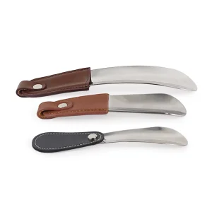 Stainless Steel Shoe Horn with Leather Strap Travel Shoehorn Classic Gentleman’s Accessory Shoe Horn Travel Shoehorn