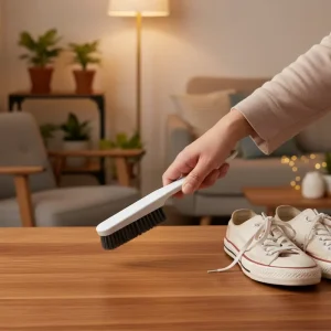 Stocked Eco-Friendly Handheld Cleaning Brush with PET Brush PP Handle for Bathroom Shoes Tiles Carpets