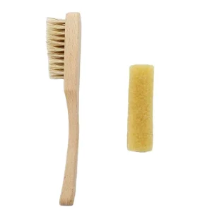 Suede Cleaning Kit with Wood Handle Soft Bristle Brush and Rubber Suede Eraser for Suede and Nubuck Shoe Cleaning