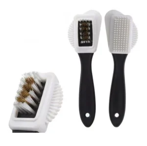 Suede Nubuck Boot Shoes Cleaning Brush Rubber Eraser Set Black S Shape 3 Side Leather Shoe Cleaner