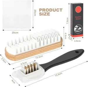 Suede & Nubuck Brushes 4 Sided Shoe Cleaner with Brass Bristles for Clean Decontamination Cleaning Tools