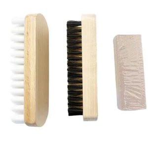 Suede Nubuck Cleaner Kit with Stain Remover Brass Wire Brush and Crepe Shoe Brush
