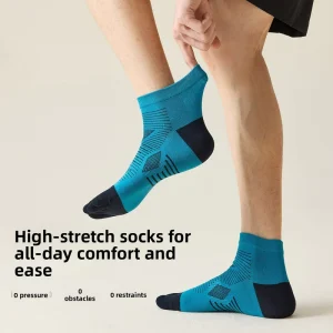 Summer Non Slip Deodorant Five Finger Crew Men Athletic Grip Socks for Marathon Hiking Outdoor Training
