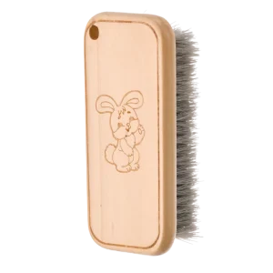 Sustainable Handheld Clothes Brush with Renewable Wood Base and Plastic Bristles for Home and Travel Use