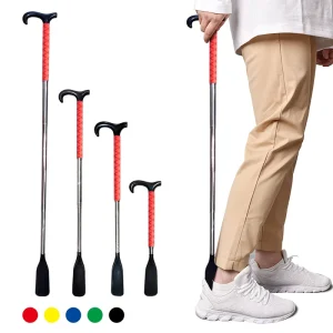 Telescopic Aluminum Alloy Shoehorn with Long Handle for Seniors, Adjustable Removable, Footwear Assistance