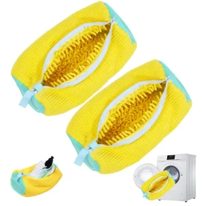 Thickened Reusable Shoe Washing Machine Bag Chenille Fabric Cleaning Laundry Shoe Bag for Washer and Dryer