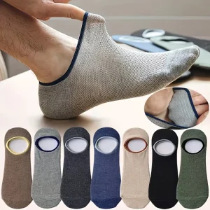 Thin Summer Breathable AntiSlip Invisible Shallow No Show NonSlip Absorbent Lightweight Soft for Men Daily Casual Boat Socks
