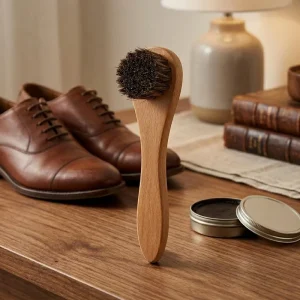 Top Export Quality 100% Horsehair Beech Wood Dauber Brush for Shoe Polish Care Clean