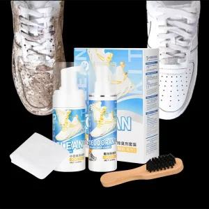 Travel Pack Sneaker Cleaning Kit with Brush Microfiber Cloth Deodorant Spray for White Shoes