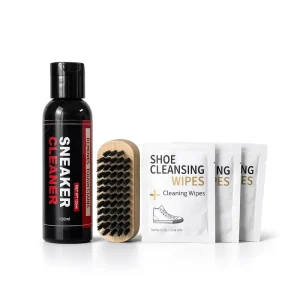 Travel Sneaker Cleaning Kit 50ml Shoe Cleaner Brush Wipes Eco Friendly Portable Shoe Care Kit OEM Private Label Zipper Bag