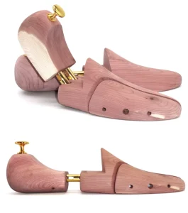 Twin Tube Cedar Wood Big Shoe Tree Schuhspanner Adjustable Wood Brass Plated Shoe Form Tube Knob Shoetree