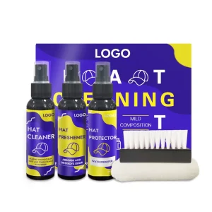 US Based OEM Foam Cap Cleaner Deep Cleaning Solution for Hat and Shoes with Deodorizer Brush Cloth and Protector Spray
