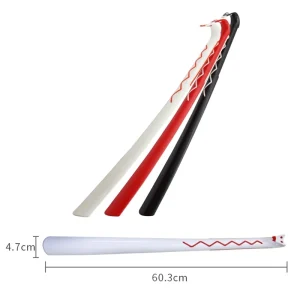 Unisex 60cm 23.7” Plastic Shoehorn with Comfort Grip Long Handle Shoe Horn for Conveniently Putting on and Taking off Boots