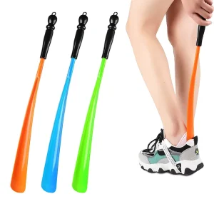 Unisex PP Plastic 47.5cm Shoe Horn Green Long Handle