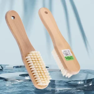 Utility Home Cleaning Scraper Dust Remover Stiff Bristles Hand-Held Scrub Brush Plastic Body with Wooden Shoe Cleaning Feature