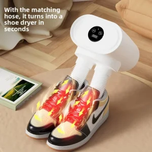 Wall Mounted Retractable Hot Air Clothes Dryer with Automatic Folding Design for Baby Garments and Small Laundry Loads and Shoe