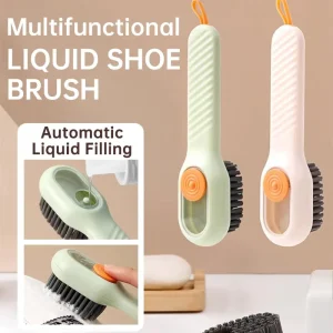 Water Washed Soft Cloth Sneaker Cleaner Multi Function Liquid Shoe Brush with Dispenser