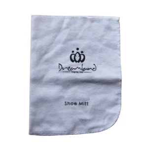 White Brushed 100% Cotton Hotel Shoe Mitt Cleaning Kit Premium Packaging & Printing Unimbus 14x18cm for Shoe Care