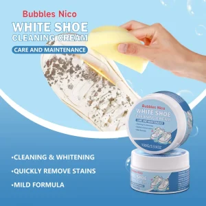 White Shoe Cleaner Cream Multipurpose Shoe Stain Remover & Whitening Paste No Wash Needed for Sneakers and Sports Shoes