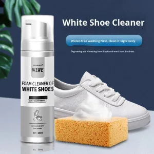 White Shoes Cleaner Portable No rinse Sneaker Stain Yellow Dirt Removal Foam Dry Cleaning Agent for All Shoe Types & Materials