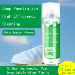 White Sneaker Cleaner Foam Stain Remover Anti-Yellowing Whitening Mesh Brush Wipe Clean No Rinse Shoe Washing Artifact