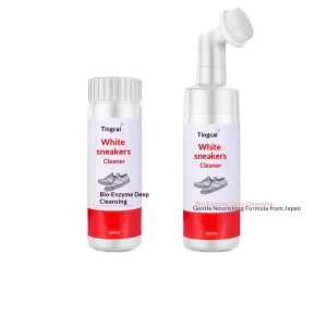 White Sneakers Cleaner Tool with Decontamination Whitening & Yellowing Removal 100mL No wash Brush