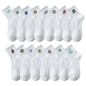 White Socks Pure Cotton Deodorant Antibacterial Sports Spring and Summer Short Socks