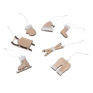 Winter Wood Crafts Snowman Shaped Snowflake Wooden Pendants Home Ornaments and Christmas Tree Ornaments