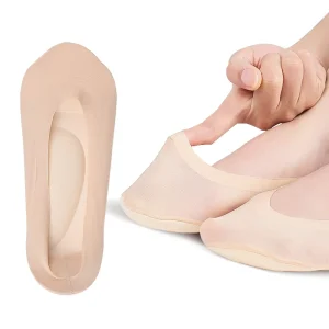 Women Insoles 3D Stretch Breathable Deodorant Invisible Arch Socks Silicone Anti off Silk Boat Socks
