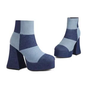 Women’s Ankle Boots Square Toe Thick Heel Fashion Ankle Boots for Women and Ladies