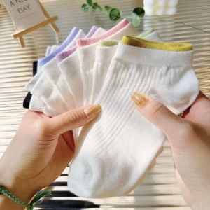 Women’s Ankle Socks Spring Summer Thin Solid Color Deodorant Sweat Absorbent Casual Trendy Socks Women