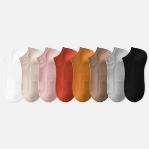 Women’s Boat Socks Summer Thin Combed Cotton Sweat Absorbent Deodorizing Solid Color Versatile Pilling Resistant Short Socks