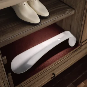 Women’s Stainless Steel Shoe Horn with Leather Strap and Keychain HY 425 2 Made in China
