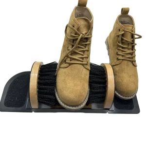 Wood Handle Boot Scraper Shoe Brush Boot Cleaning Scrubber for Suede Shoes