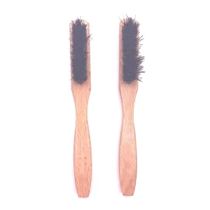 Wood Handle Portable Wild Pig Bristle Shoe Brush with 1.5CM Bristles Multi-Use