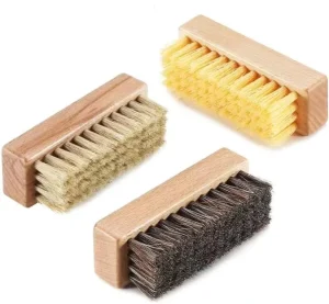 Wood Handle Shoe Cleaning Brush Custom Shoe Brush with Horsehair Pig Hair PP Bristle