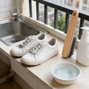 Wood Laundry Brush Long Handle Clothing Stain Remover Scrubber Soft Nylon Bristles for Scrubbing Tough Stains