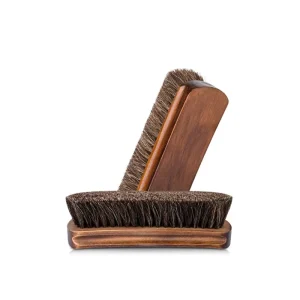 Wooden Beech Wooden Handle Shoe Brush With Horse Hair For Boot Leather Shine And Cleaning