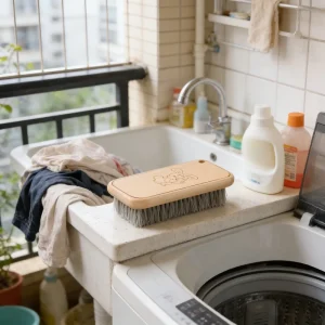 Wooden Clothes Wash Brush Eco-Friendly Handheld Laundry Shoe Brush Portable Handheld Brush