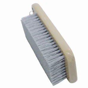 Wooden Handheld Clothes Brush with Renewable Wood Base and Plastic Bristles for Eco-Conscious Home and Travel Use
