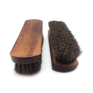 Wooden Handle Natural Horsehair Cleaning Shoe Brush Leather Shoe Polish Brush
