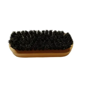 Wooden Handle Pig Hair Brush with Soft Bristles Portable Cleaning Brush for Leather Shoes Boots & Sneakers
