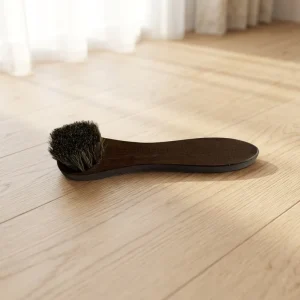 Wooden Horse Hair Shoe Brush Polishing Dauber Applicator with Beechwood Handle for Leather Boots and Suede Cleaning