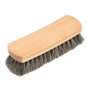 Wooden Horsehair Shoe Brush Soft Natural Bristle Leather Polishing Buffing Brush