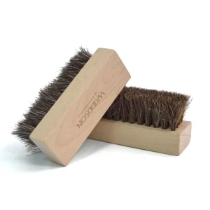 Wooden Leather Tools Handle Horse Hair Shoe Brush Cleaning Natural Horse Bristle Hair Polishing Brush