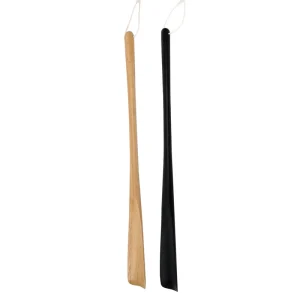 Wooden Long Handle Shoe Horn with Loop for Hanging Boot Shoehorn for Women Men Kids Pregnancy