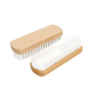 Wooden Nubuck Suede Shoe Cleaning Brush with Natural Soft Rubber Crepe and Plastic Hair for Leather Shoes Cleaning